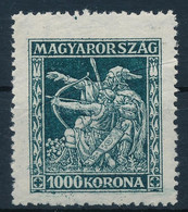 ** 1924 Jótékonyság (I.) 1000K Karcok Az értékjelzésen, Keresztben Végigfutó Papírránc - Other & Unclassified