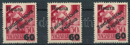 ** Ungvár 1945 Szent Margit 60/30f 3 Különféle Altípus / 3 Different Types. Signed: Bodor - Andere & Zonder Classificatie