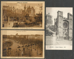 France - 4 CP De BEZIERS - Eglise St Nazaire, Plateau Des Poètes, Place J.Jaurès, Théâtre St Pierre - Beziers