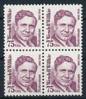 ** 1992 Wendell Willkie Négyestömb, Wendell Willkie Block Of 4 Mi 2210 - Other & Unclassified