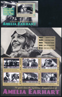 ** 2012 Amelia Earhart Az Első Női Pilóta Eltűnésének 75. évfordulója Kisív + Blokk - Other & Unclassified