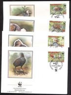 ** 1992 WWF: Pritchard Dzsungel Tyúk Mi 233-236 + 4 Db FDC - Other & Unclassified