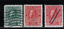 CANADA 1915 SCOTT MR1,MR2,MR2A  CANCELLED - Impôts De Guerre