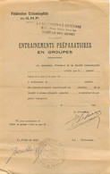 Colombophilie - Lettre Prefecture De Police Entrainement Pigeons Voyageurs 1920 + Certificat Immatriculation Bague - Historical Documents