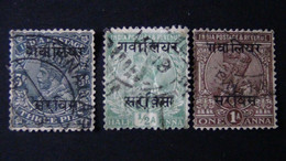 India - Gwalior - 1927 - Mi:IN-GW D30,31,33 Sn:IN-GW O30-2 Yt:IN-GW S29,30,33 O - Look Scan - Gwalior