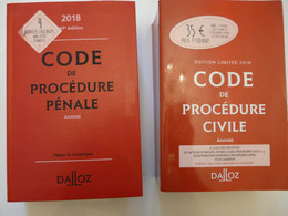 2018 - CODE DE PROCEDURE CIVILE (109e édition) Et CODE DE PROCEDURE PENALE (59e édition) - Edition Dalloz - Diritto