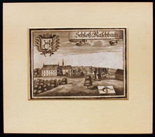 Cca 1750 Schloss M. Aschbach, Acél Metszet, Papír, Paszpartuban, 12,5×17,5 Cm / 1750 Schloss March Aschbuch Steel Engrav - Prints & Engravings