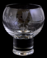 Metszett üveg Kínáló Virág Mintás. Hibátlan. M:11,5 Cm, D: 10 Cm - Glass & Crystal