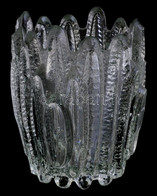 Vastag Falú Régi üveg Váza, Hibátlan, M: 14 Cm - Glass & Crystal