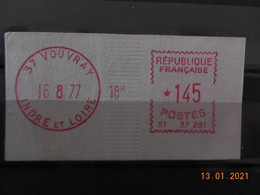 Vignette D'affranchissement Du Bureau De Vouvray  1977 - 1969 Montgeron – Wit Papier – Frama/Satas