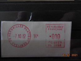 Vignette D'affranchissement Du Bureau De Versailles Glatigny  1982 - 1969 Montgeron – Carta Bianca – Frama/Satas