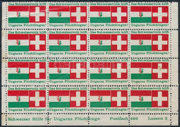 1956 Svájci Magyar Menekült Segélybélyeg 16-os Tömb (törések) - Zonder Classificatie