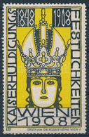 ** Ausztria 1908 Kaiserhuldigungs Festlichkeiten Wien Jubileumi Levélzáró, RR - Zonder Classificatie