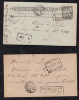 Argentina 1884 Stationery Postcard 2c Local Use OFA DE LISTA And DEVUELLA Postmark - Brieven En Documenten