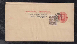 Argentina 1889 Uprated Stationery Wrapper To FRAY BENTOS Uruguay Liebigs Meat Extract - Brieven En Documenten
