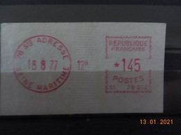 Vignette D'affranchissement Du Bureau De St Adresse 1977 - 1969 Montgeron – Wit Papier – Frama/Satas