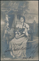 1916 Lotte Medelsky (1880-1960) Osztrák Színésznő Aláírt Fotólapja, 13x8 Cm/ Autograph Signature Of Lotte Medelsky (1880 - Altri & Non Classificati