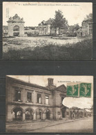 France - BLERANCOURT - 2 CP - Ruines Intérieur Du Château, De La Mairie (déchirure) - Autres & Non Classés