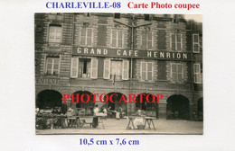 CHARLEVILLE-Marche-Grand CAFE HENRION-Commerce-PHOTO Allemande-Guerre 14-18-1 WK-France-08-Militaria- - Charleville