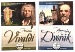 Világhíres Zeneszerzők Sorozat Két Kötete (5.,6.):  Antonio Vivaldi; Antonín Dvorák. Bp., 2011, Kossuth. CD-rom Mellékle - Autres & Non Classés