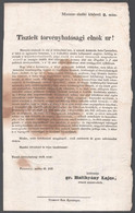 1848 Batthyány Lajos 2. Számú Minister-elnöki Körlevele A Törvényhatóságokhoz Az új Polgári Törvények Elfogadásáról. 184 - Unclassified