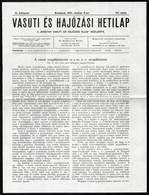 1901 Vasuti és Hajózási Hetilap, 1901. Okt. 6., III. évf. 40. Sz. A "Magyar Vasuti és Hajózási Klub" Közlönye. Szerk.: S - Unclassified