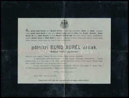 1902 Pölnitzi Bund Aurél Bokszeg Község Jegyzőjének és Pölnitzi Bund Árpád Aradmegyei Közkórházi Orvos és M. Kir. Tart.  - Unclassified