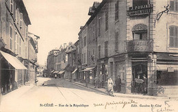 Saint  Céré      46       Rue De La République  Imprimerie Gaudou. Editeur De La Carte      (voir Scan) - Saint-Céré