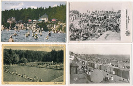 **, * 8 Db RÉGI Magyar és Külföldi Város Képeslap, Fürdőélet / 8 Pre-1945 Hungarian And Other European Postcards: Swimmi - Unclassified