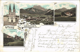 T2/T3 1895 (Vorläufer!!!) Admont (Steiermark), Blasius Münster, Röthelstein, Frauenberg / Monastery, General View, Castl - Unclassified