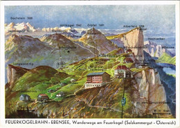 * T2 Ebensee, Feuerkogelbahn-Ebensee, Wanderwege Am Feuerkogel (Salzkammergut) / Aerial Tramway, Advertising Card - Unclassified