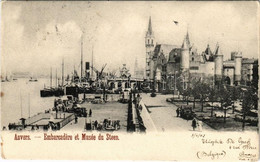 T2/T3 1902 Antwerp, Anvers, Antwerpen; Embarcadere Et Musée Du Steen / Port, Pier, Museum (EK) - Zonder Classificatie