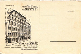 ** T2/T3 Praha, Prag, Prága, Prague; Pelcuv Pension Hotel "Ametyst" / Czech Hotel Advertising Card (from Postcard Bookle - Unclassified