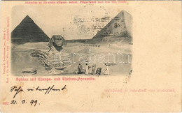 T2 1899 (Vorläufer) Cairo, Caire; Sphinx Mit Cheops Und Chefren Pyramide / Giza And Khafre Pyramids. C. Ledermann, Phot. - Unclassified