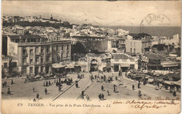 T2 1928 Tangier, Tanger; Vue Prise De La Poste Chérifienne / Square, Market, Shops - Unclassified