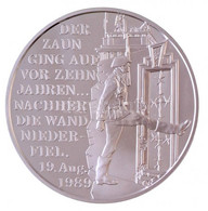 Bognár György (1944-) 1999. "A Vasfüggöny Lebontásának 10. évfordulójára" Jelzett Ag Emlékérem Magyar és Német Nyelvű Ta - Zonder Classificatie