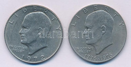 Amerikai Egyesült Államok 1972-1976. 1$ Cu-Ni "Eisenhower" (2xklf) T:2,2- USA 1972-1976. 1 Dollar Cu-Ni "Eisenhower" (2x - Unclassified