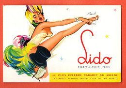 ZHE-28 Lido, Le Plus Célèbre Cabaret Du Monde à Paris. Danseuse Déshabillée. Illustrator. Circ. En 1958 Vers La Suisse - Kabarett