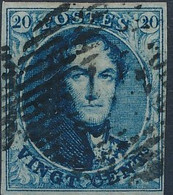 [O SUP] N° 4, 20c Bleu. TB Margé Et Regard Dégagé. Superbe - Cote: 70€ - 1849-1850 Medallions (3/5)