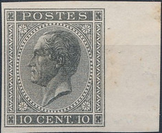 [(*) SUP] N° 17, 10c Gris - Non Dentelé Sans Specimen - Bord De Feuille - Cote: 220€ - 1865-1866 Profile Left