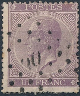 [O TB] N° 21A, 1F Violet Dentelure 15 - Cote: 110€ - 1865-1866 Profile Left