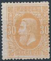 [* SUP] N° 33, 30c Ambre. Infime Trace. Quasi ** - Cote: 110€ - 1869-1883 Leopold II