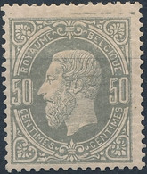 [* TB] N° 35, 50c Gris - Légère Trace - Cote: 390€ - 1869-1883 Leopold II