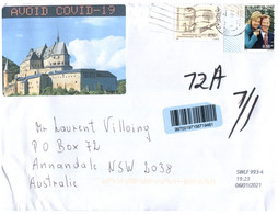 (EE 24) (Australia) COVID-19 Pademic Related - Letter Posted From Luxembour To Australia (with Royalty Stamps) - Lettres & Documents