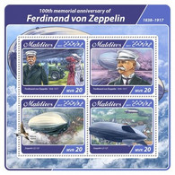 Maldives 2017  Ferdinand Von Zeppelin, Airships - Maldives (1965-...)