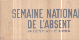 Guerre 1939-45 CROIX ROUGE Bandeau Papier 10 X 26,5 Cm SEMAINE NATIONALE DE L'ABSENT 24 Déc. (1944) - 1er Janv. (1945) - Weltkrieg 1939-45