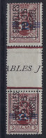 Nr. 315 België Typografische Voorafstempeling Nr. 288A ( 2 X ) Met Tussenpaneel en Curiositeit "opdruk Sterk Verschoven" - Typografisch 1929-37 (Heraldieke Leeuw)