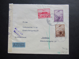 Jugoslawien 1941 Zensurbeleg / OKW Zensur / Mehrfachzensur Luftpost Zagreb An Westphalen & Co. In Hamburg - Storia Postale