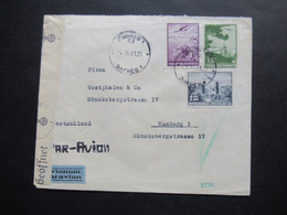 Jugoslawien 1941 Zensurbeleg / OKW Zensur / Mehrfachzensur Luftpost Zagreb An Westphalen & Co. In Hamburg - Storia Postale