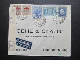 Griechenland 1941 Zensurbeleg / OKW Zensur / Mehrfachzensur Luftpost / Flugpostmarken Geo. Houzouris Thessaloniki - Covers & Documents